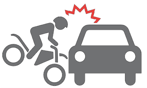 incidente moto su strada urbana